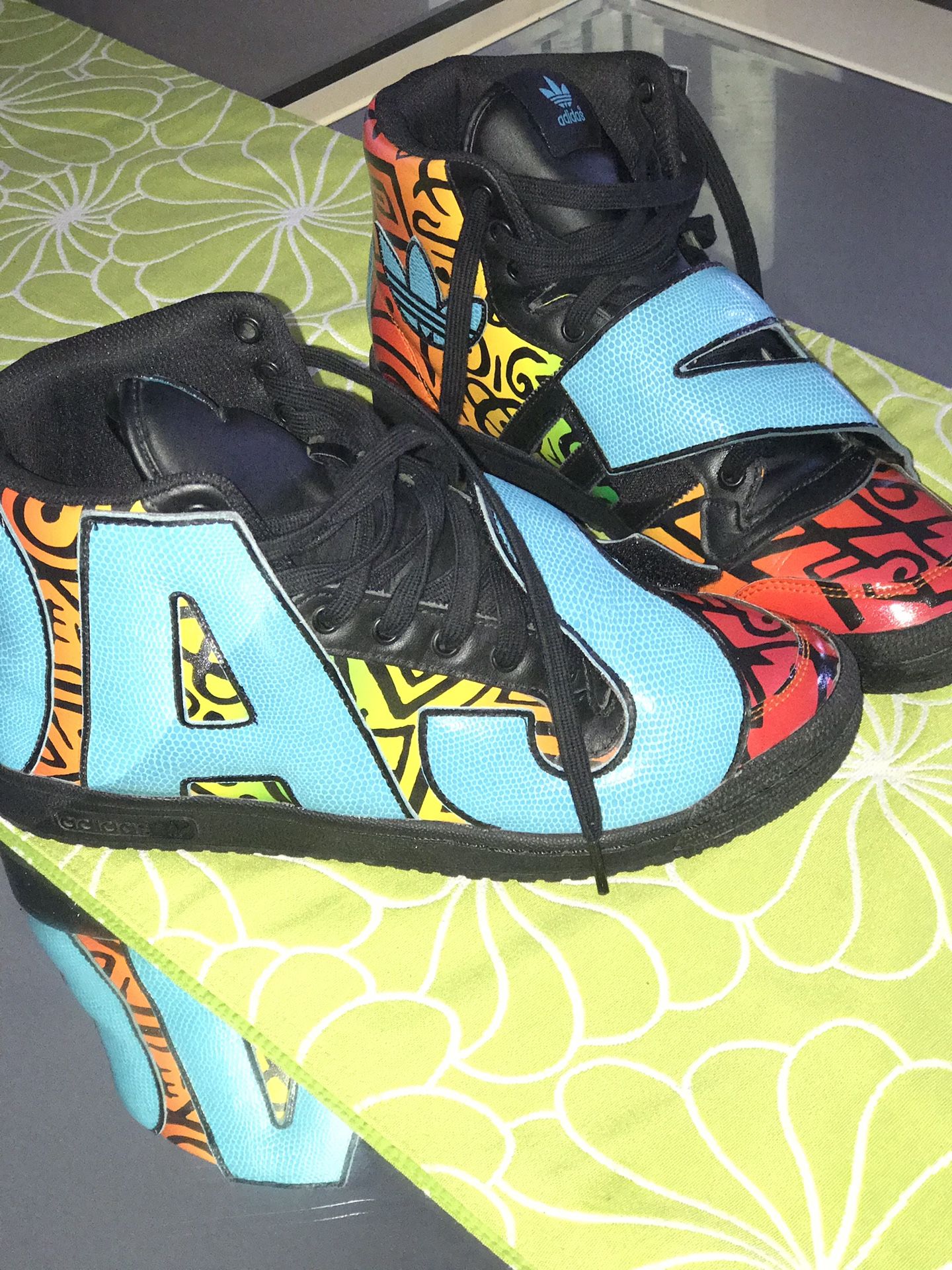 Authentic Jeremy Scott Adidas Letters Multicolor!