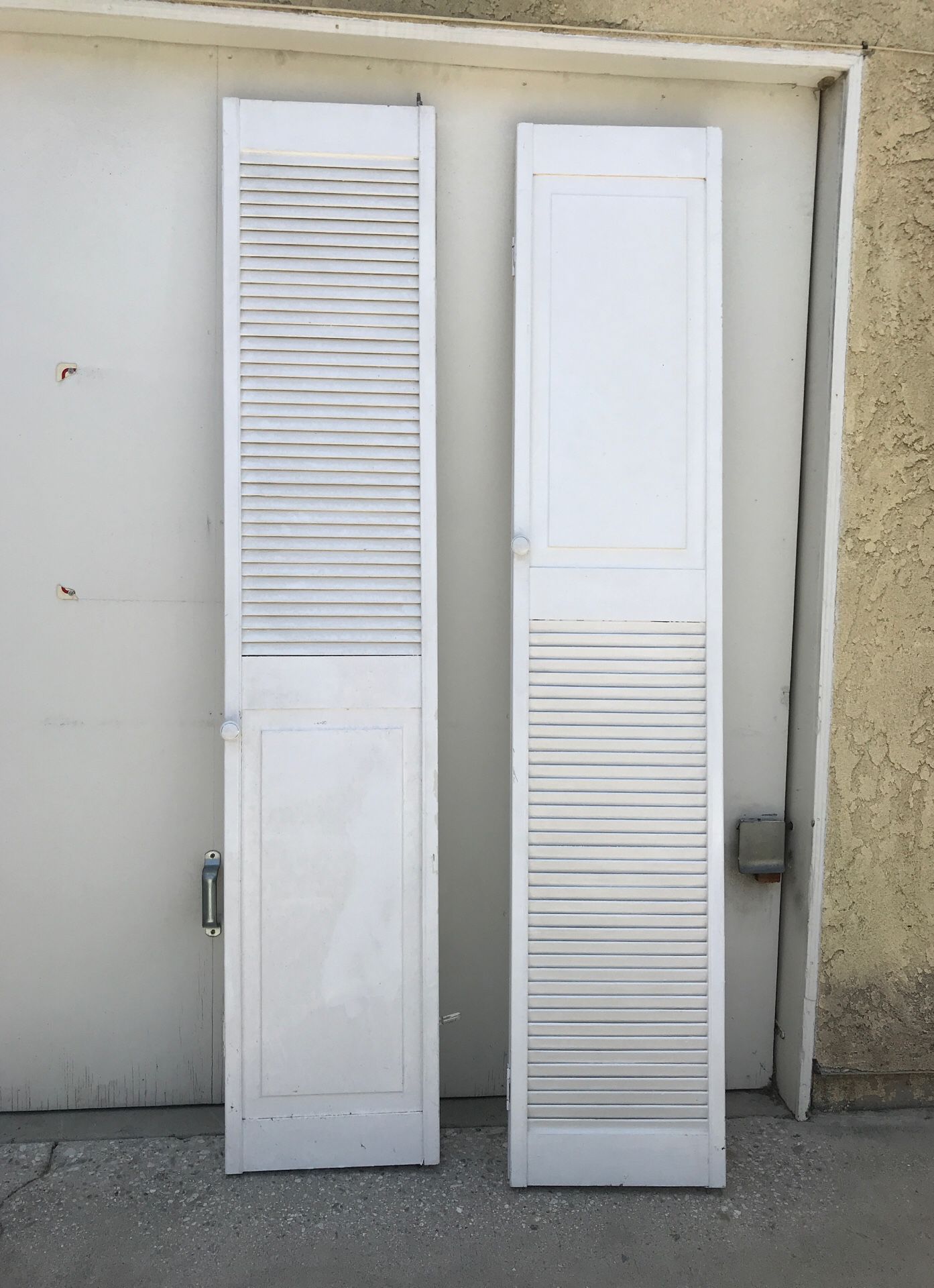 Laundry room doors two 80” high and 32 wide but when folded they are 16” each. $15 each OBO!