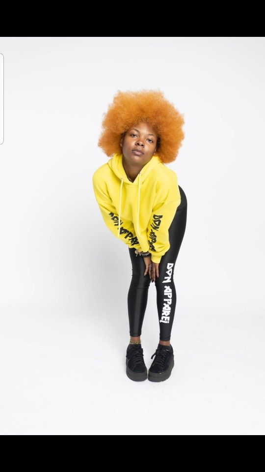 Double Or Nothing Yellow "Symbolic" Crop Top Hoodie 