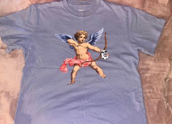 Men’s Blue Cupid Angel Cherub Design Graphic T-shirt casual clothing wear large