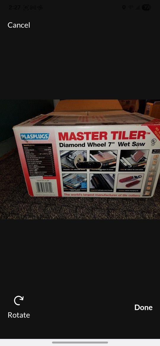 Master Tile Wet Saw