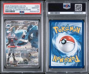 Steven’s Metagross EX - Ascended Heroes - Pokemon TCG - Special Illustration Rare - 289/217 - Pop 386 - PSA 10