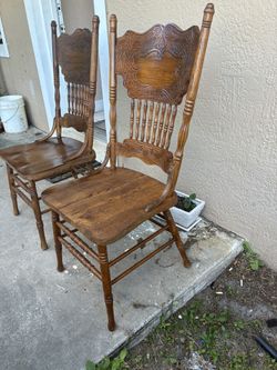 Hand Carved Wood Chairs 