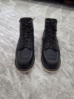 Red Wing Classic Moc Men's 6-Inch Boots in Black Leather size  9D