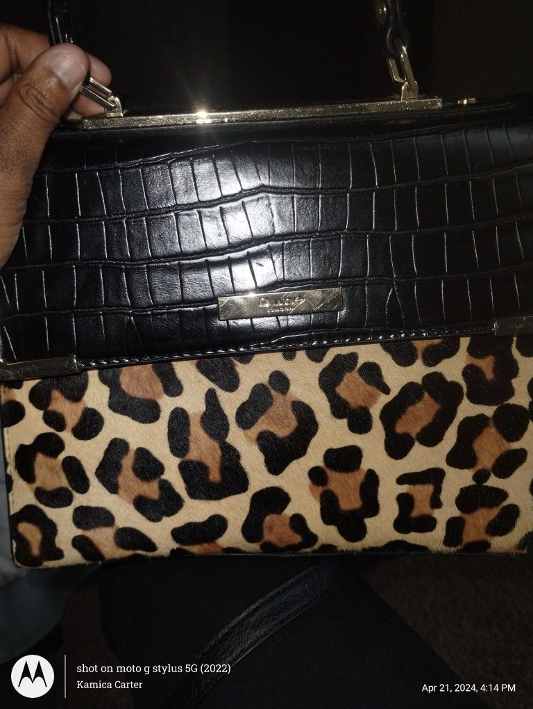 Black And Brown Leopard Print Bag