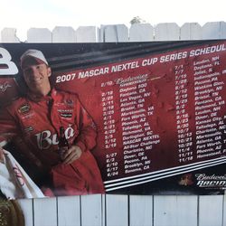 Dale Earnhardt Jr Budweiser Vinyl Banner 2007 Schedule