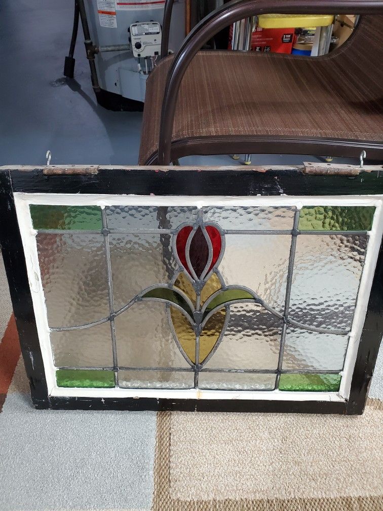Antique Stained Glass Window Pane
