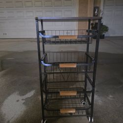 Portable 4 Tier Rolling Drawer