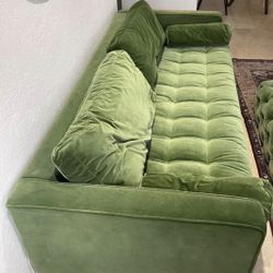 Chic Mid Century Modem Green Couch 