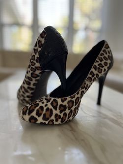 High Heel Leather And Fur Shoe