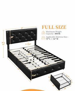 Black queen bed frame