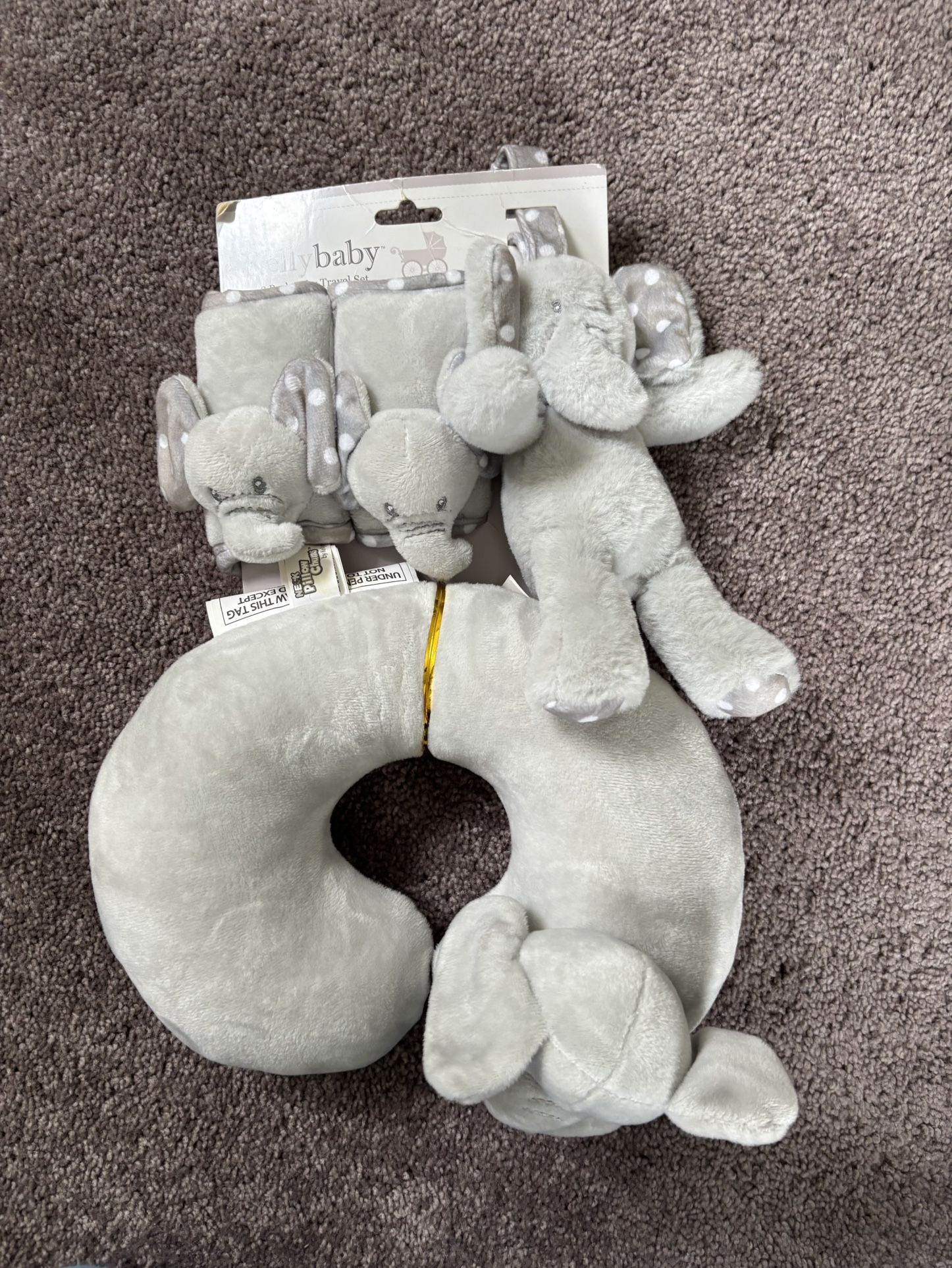 Elephant Milestone Blanket And Headrest With Shoulder Straps