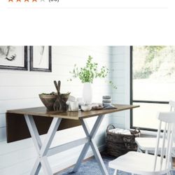 Kalos Solid Wood Drop Leaf Dining Table (New)