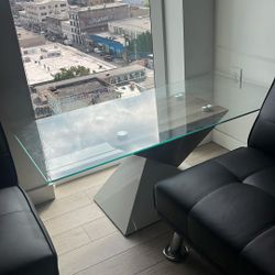 Glass Table (White / Wood / Glass)