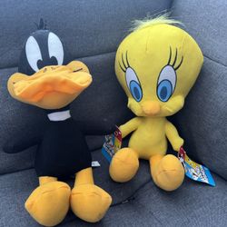 Set Of 2 Looney Tunes Toys Daffy Duck & Tweety Bird