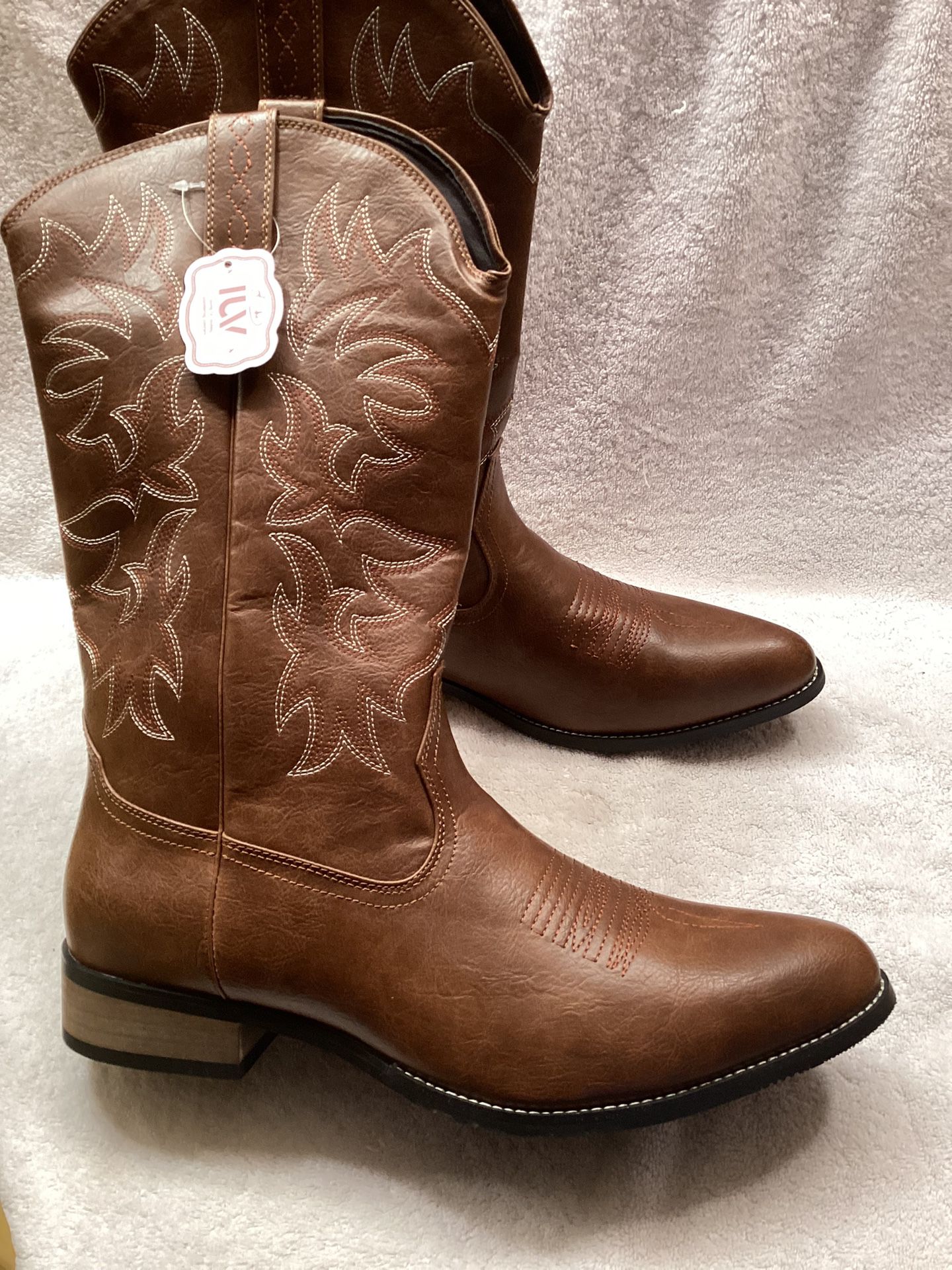 IUV Men’s Mid-calf Pull On Cowboy Western Boots Size 13.5