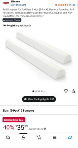 Toddler Bed Bumpers / Foam Bed Rails – 1 Piece