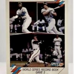 1990 Fleer 89 WORLD SERIES Record Book Game 3 #10 Athletics/Giants