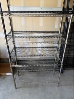 4 Shelf Metal Wire Shelving Unit - Heavy Duty Garage Storage Rack