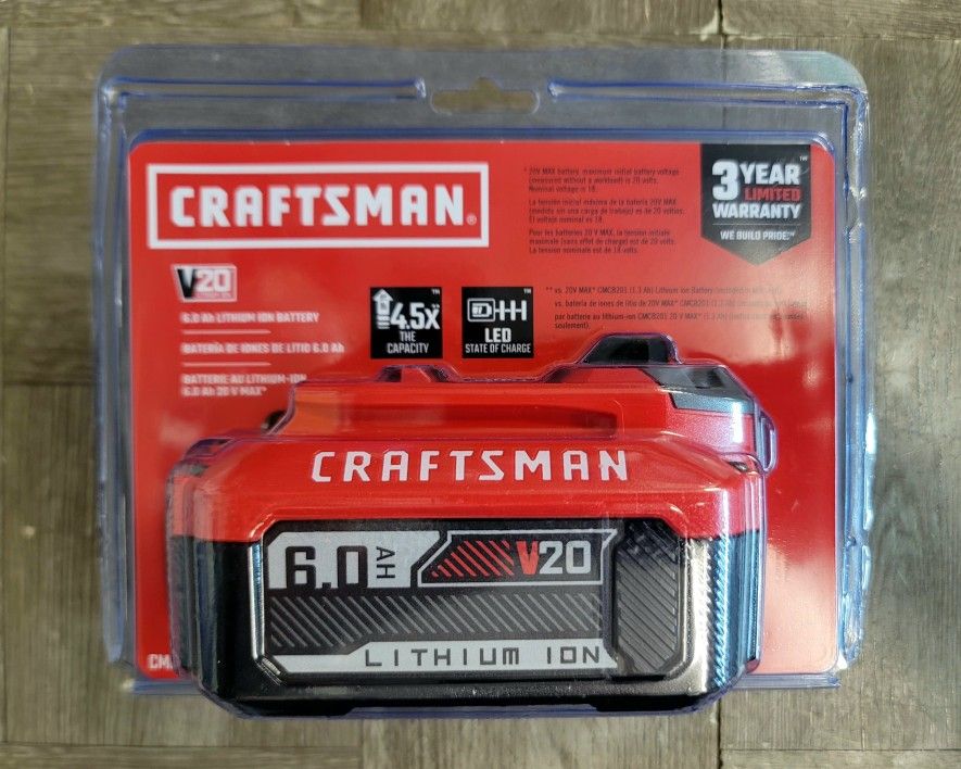 CRAFTSMAN V20 6Ah Lithium Ion Power Tool Battery (CMCB206)