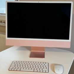 24” IMac (Pink) Complete With Mouse And Keyboard