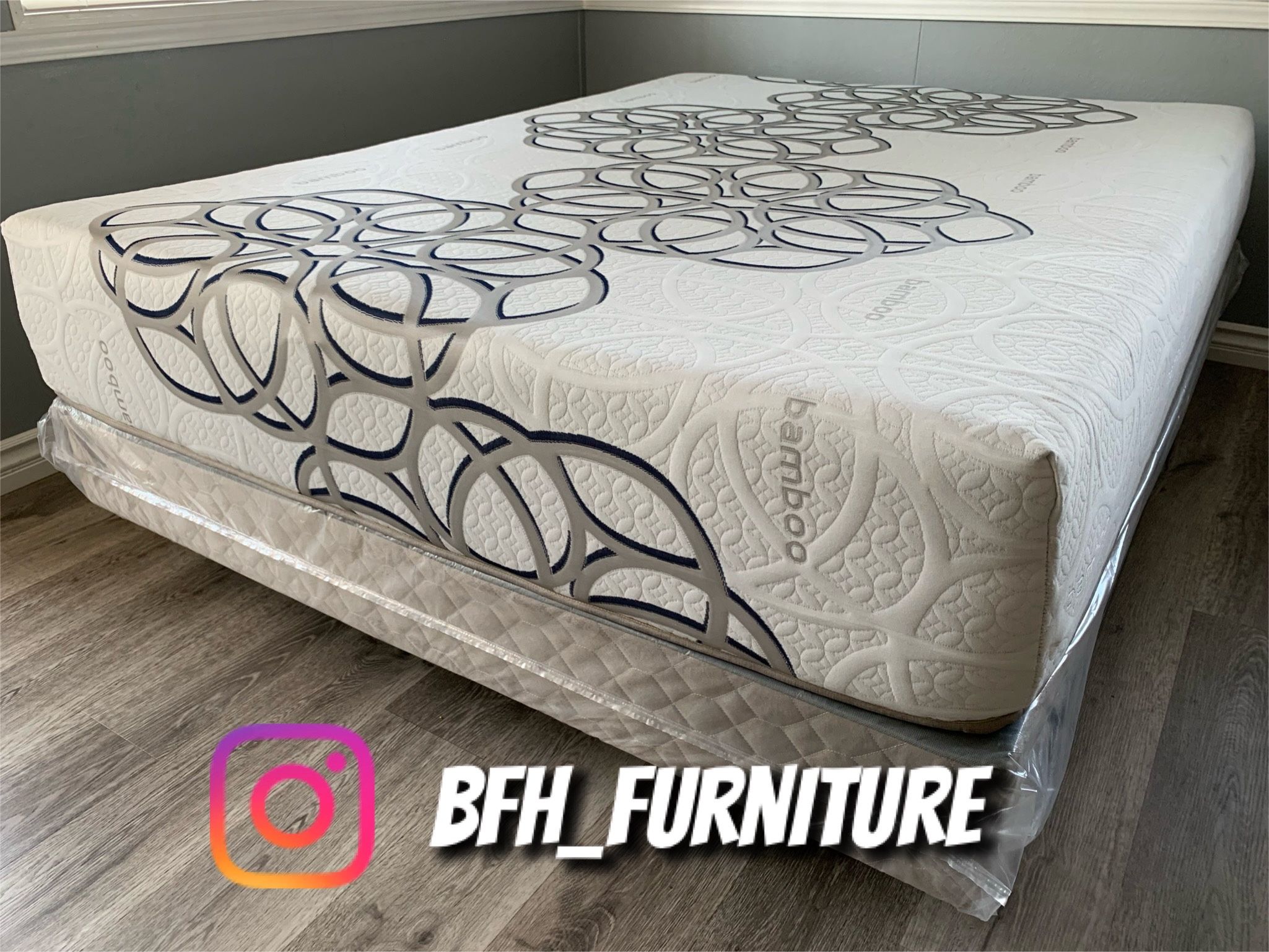 Queen Size Sky Comfort Bamboo Hybrid Cooling Gel Memory Foam Mattress 