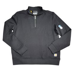 Carhartt Women's Tencel Fiber Series Half-Zip Sweatshirt CA4 Black Medium NWT