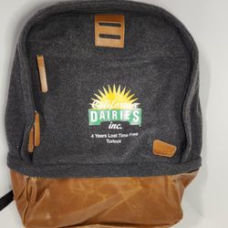 Field & Co. Grey Backpack California Dairies Promotional Leeds Leather Bottom