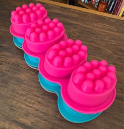 3- Massage Bar Soap Molds, 4.5oz 4-Cavity Nonstick & BPA Free Massage Bar Silicone Soap Mold for DIY Soaps