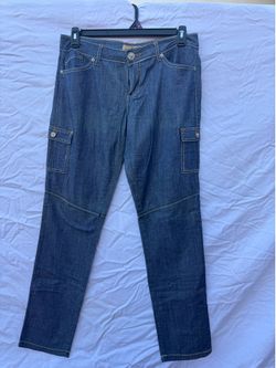 Dark Wash Cargo Denim Jeans