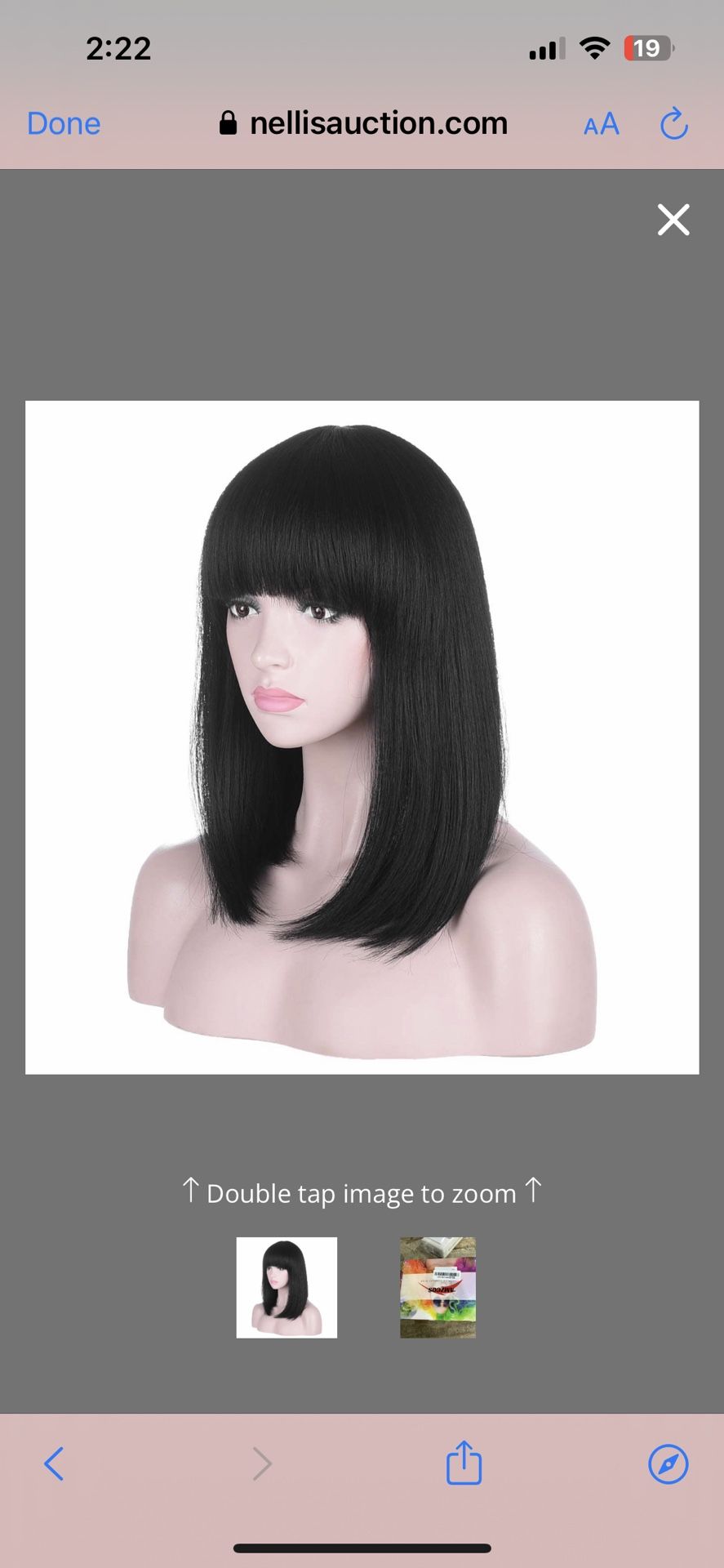 AMZCOS 15 Inch Short Straight Black Bob Wig With Bangs | Natural Heat Resistant Synthetic Hair For Women
