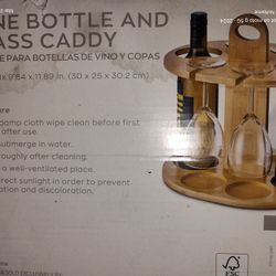 NEW** Wine Bottle And Glass Caddy