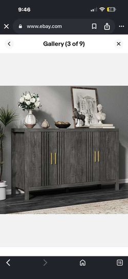 55" Farmhouse Sideboard Buffet Cabinet w/ Storage, Wood Coffee Bar with 4 Doors 100 150$