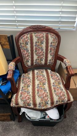 Victorian Style Floral Upholstered Armchair