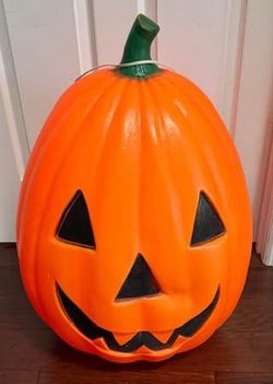 Vintage Huge Blow Mold Pumpkin 29” tall WORKING just $80