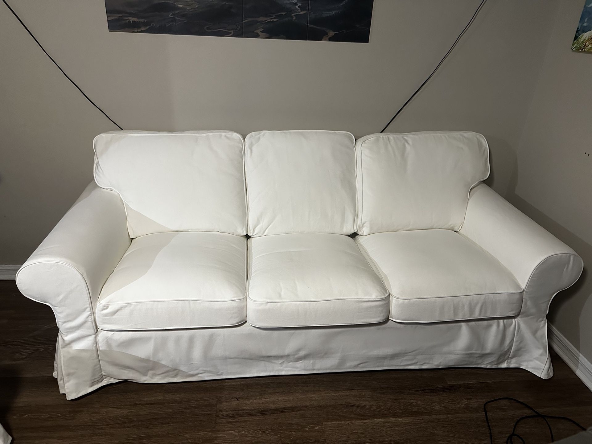 IKEA White Couch. Removable Washable Cover 