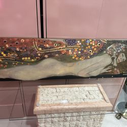 Gustav Klimt “Sea Serpents, Detail IV” Reproduction on Wood Panel