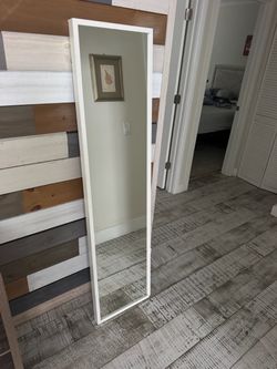 Full Length Wall Mirror – White Frame 63” x 15”