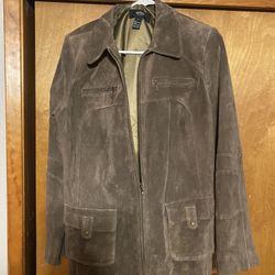 ALFANI WOMENS OLIVE SUEDE COAT