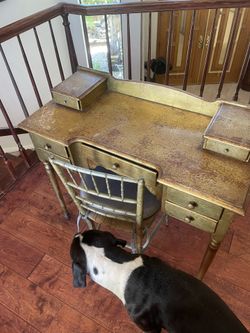 vintage table with chair
