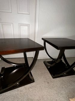 Dual Brown Side Tables (Accent Tables)