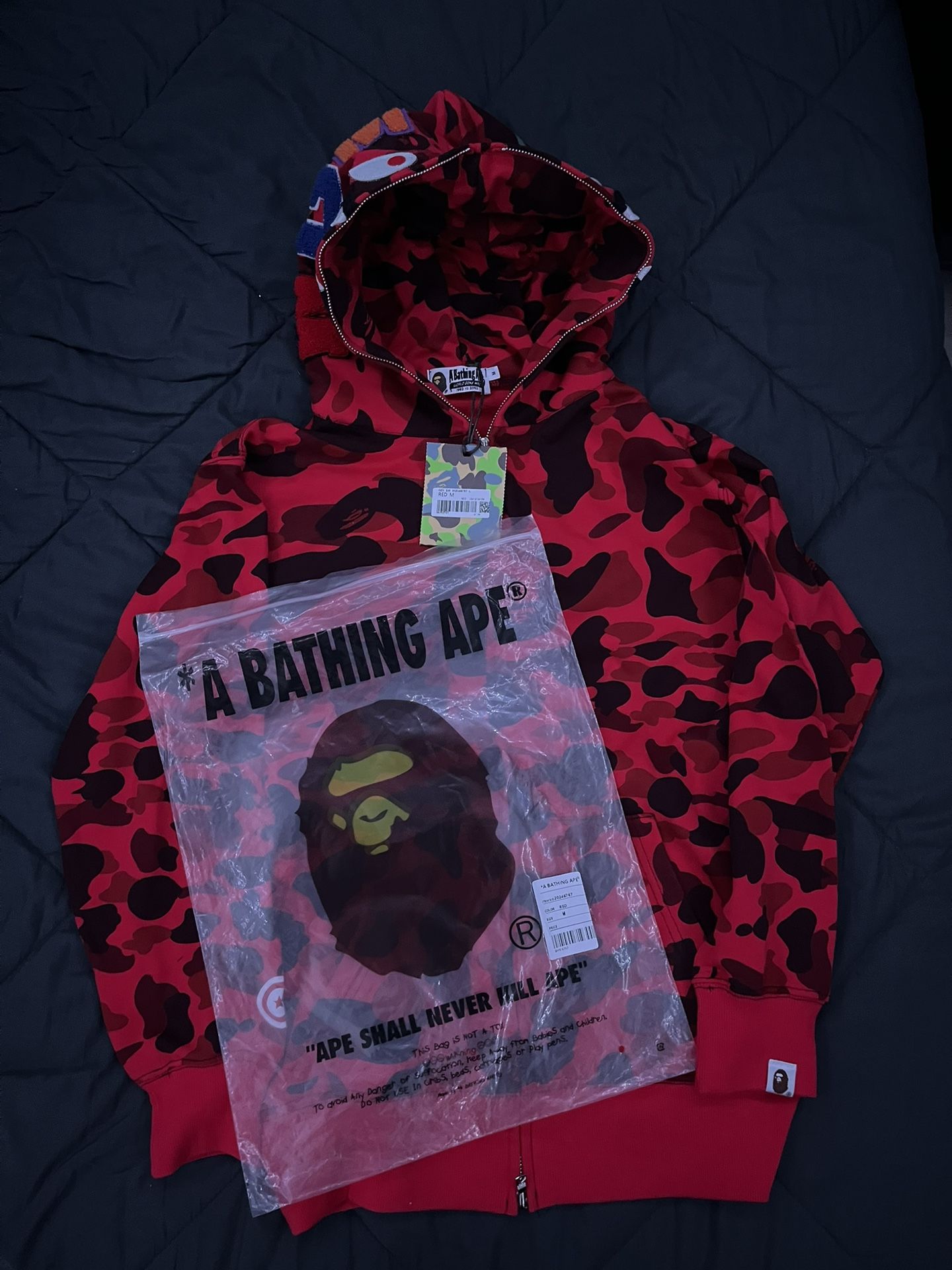 Red Bape Hoodie Zip Up