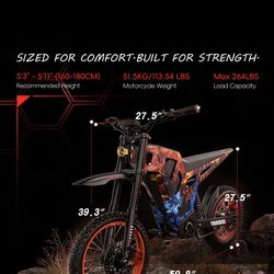 Electric Dirt Bike 3000W Peak Electric Motorcycle 48V 21AH E-MoutainBike 36MPH