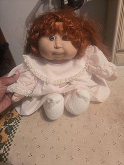 Vintage 1986 Cabbage Patch Kids Doll | Red Cornsilk Hair, Green Eyes