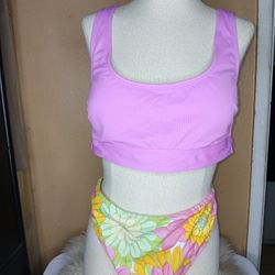 Lavender And Floral Bikini