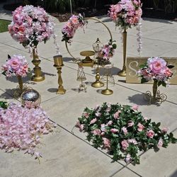 Pink Flower Party Decor