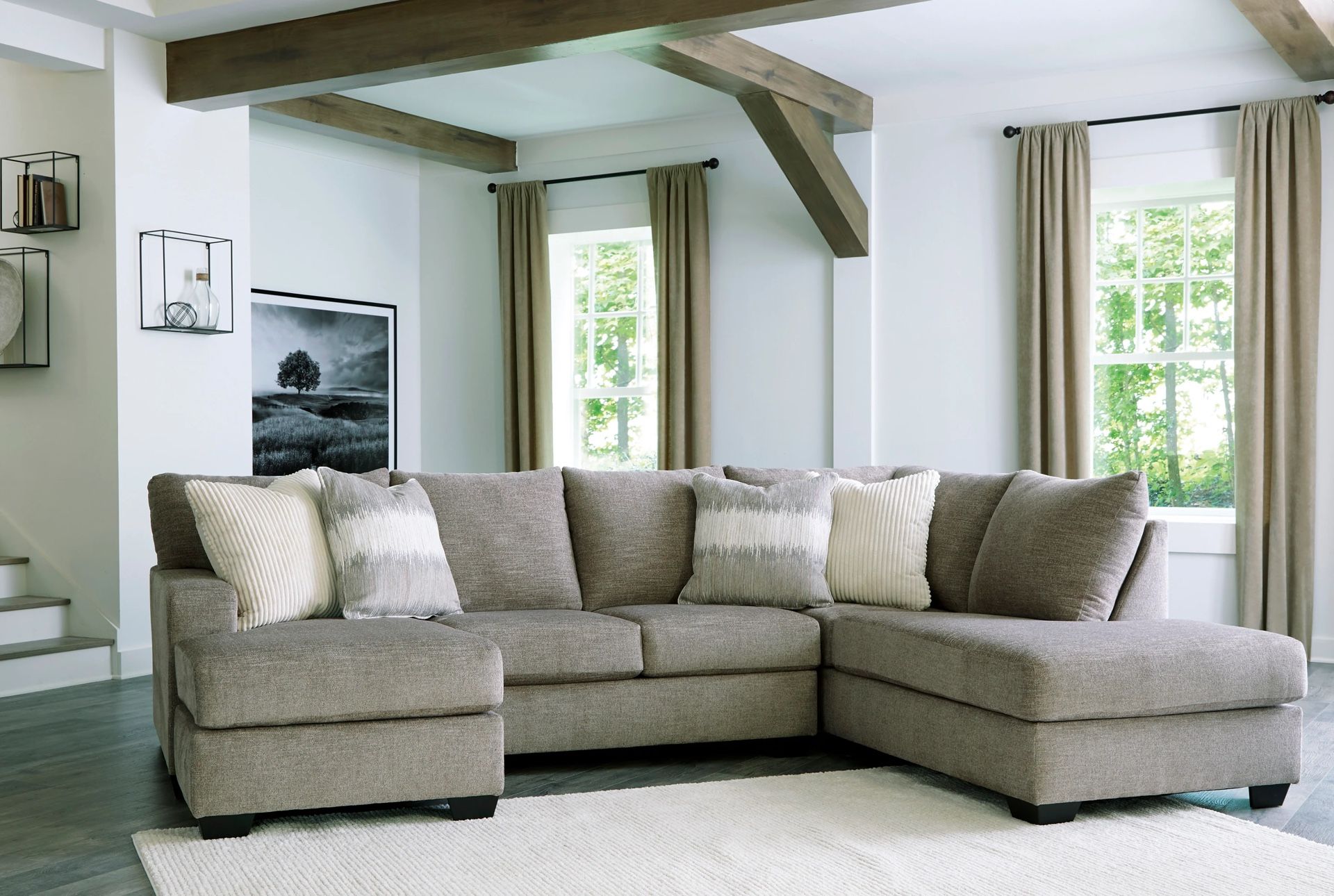 Creswell Stone 2-Piece RAF Chaise Sectional - Shop Now Pay Later - $39 Down