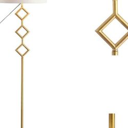 Diamante 🤩 SO CHIC ✨✨61.5 in. Modern Gilt Metal with Marble Based LED Floor Lamp, Gold/White
