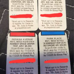 McDonald's Monopoly Properties 