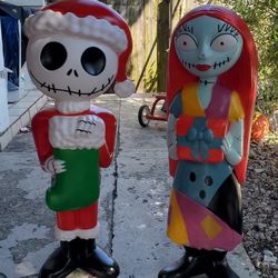 36" Tall Nightmare Before Christmas Jack,Oogie Boogie & Sally  Blow mold